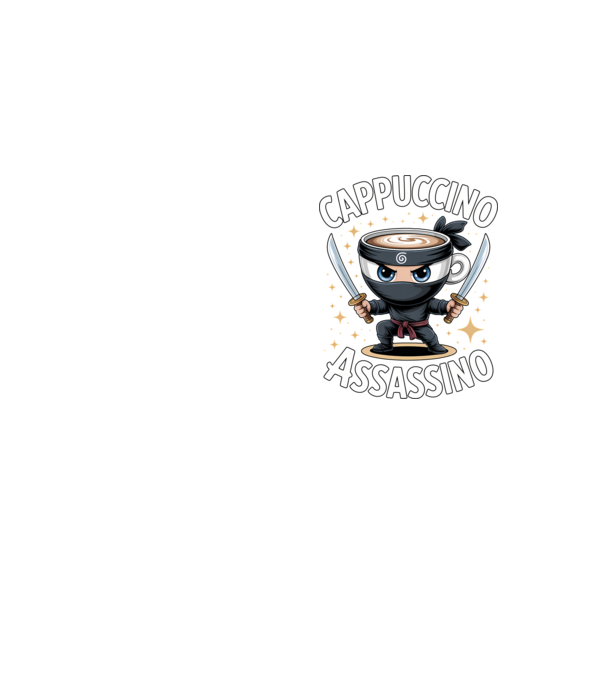 Cappuccino Assassino model galben neon pe tricou