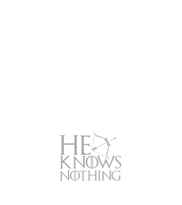 Cuplu He knows nothing model negru pe tricou