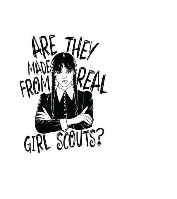 Are the made from real girl scouts model negru pe tricou