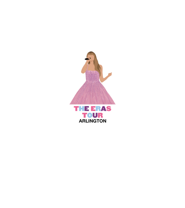 Taylor Swift The Eras Tour Arlington model alb pe tricou