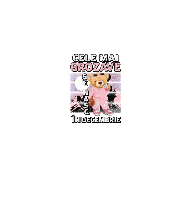 RETRO teddy fetişcană DECEMBRIE model albastru jeanși pe tricou