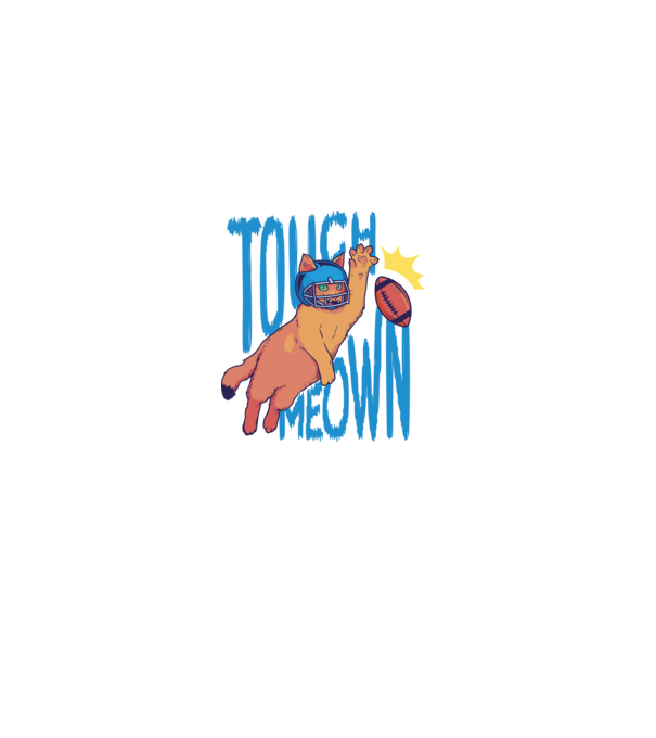 Touch Meow model negru pe tricou