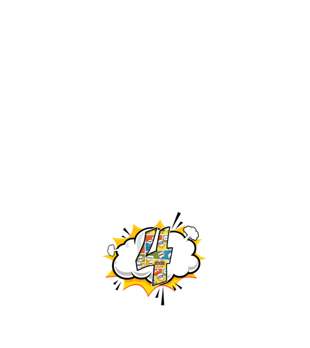 Birthday Comic Number 4 model negru pe tricou