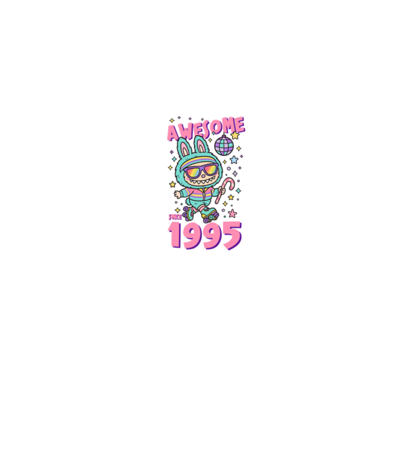 Awesome since 1995 - Labubu model negru pe tricou