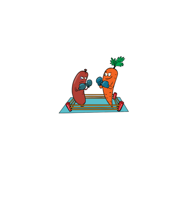 sausage vs carrot model gri pe tricou