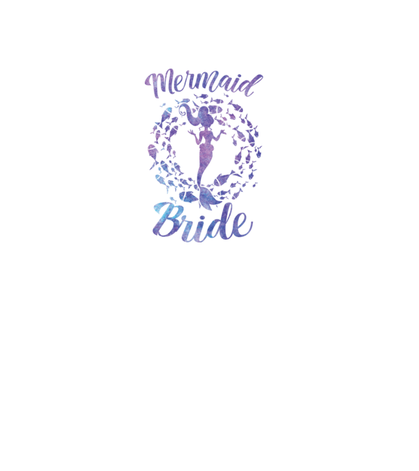 Mermaid bride aquarell model negru pe tricou