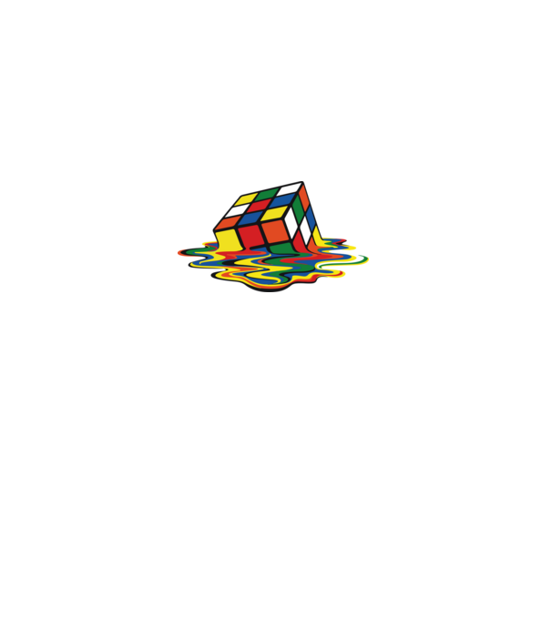 Melting Rubik model negru pe tricou