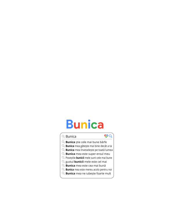căutare Google Bunica model albastru închis pe tricou
