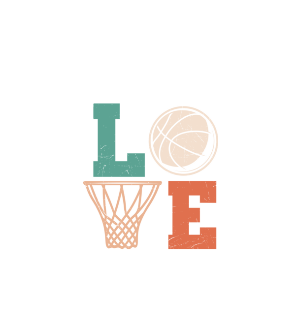 LOVE basketball model negru pe tricou