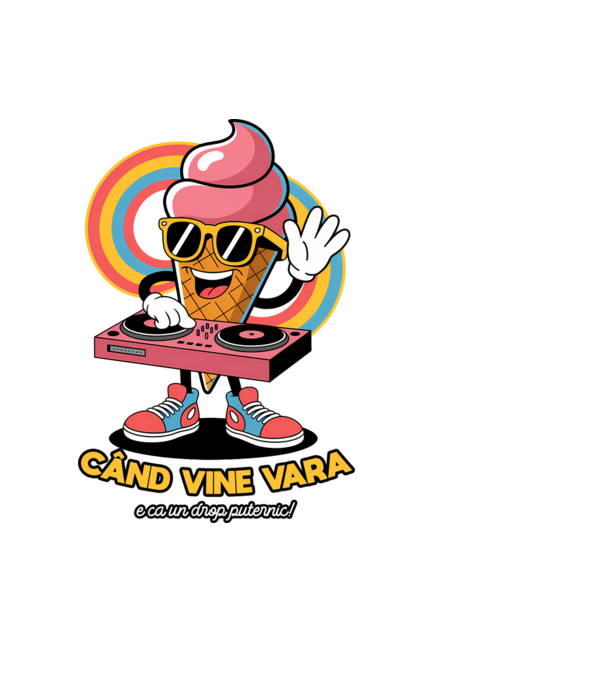 Când vine vara, e ca un drop puternic! model negru pe tricou