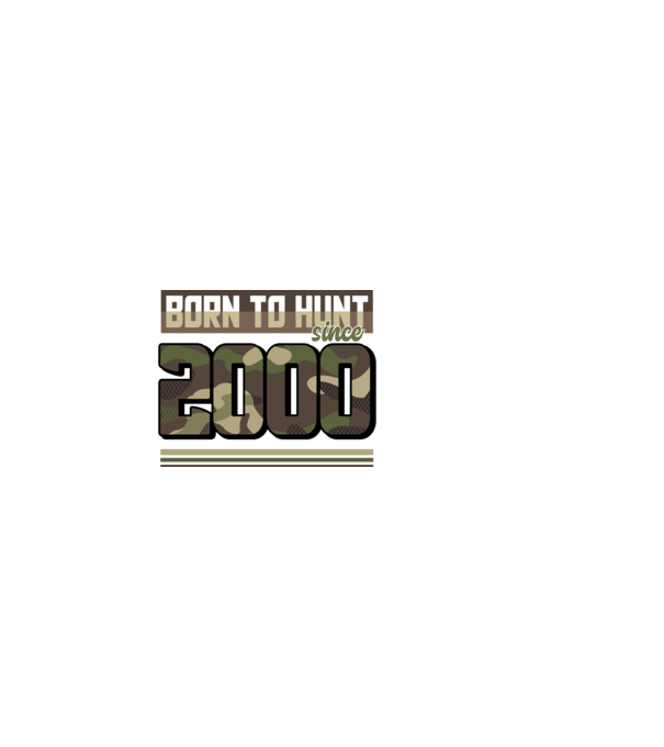 Born to hunt since 2000 model negru pe tricou
