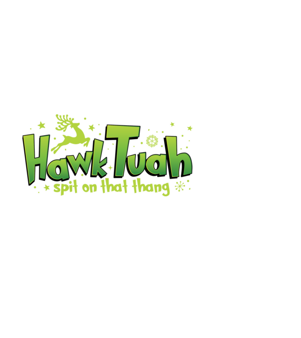 Hawk tuah xmas model alb pe tricou