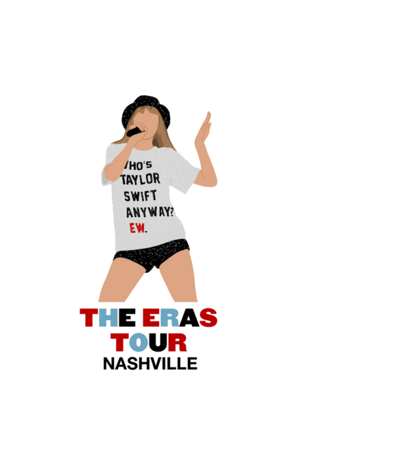 Taylor Swift The Eras Tour Nashville 2 model alb pe tricou
