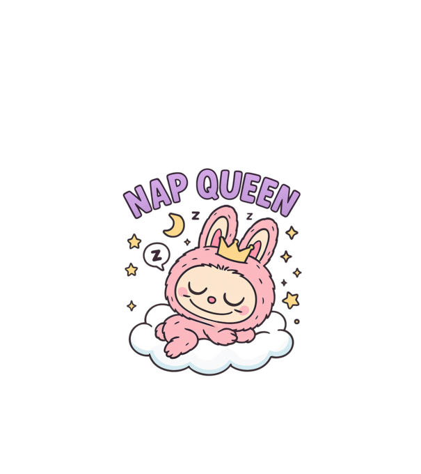 Nap Queen model alb pe tricou