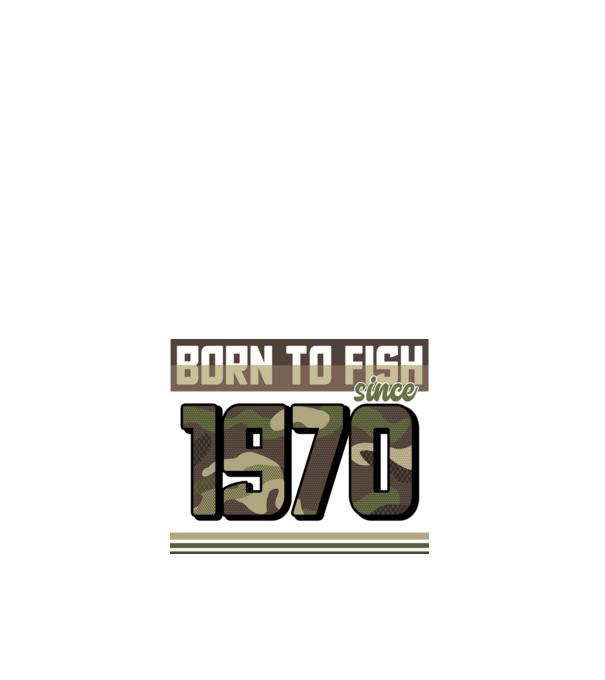 Born to fish since 1970 model alb pe tricou