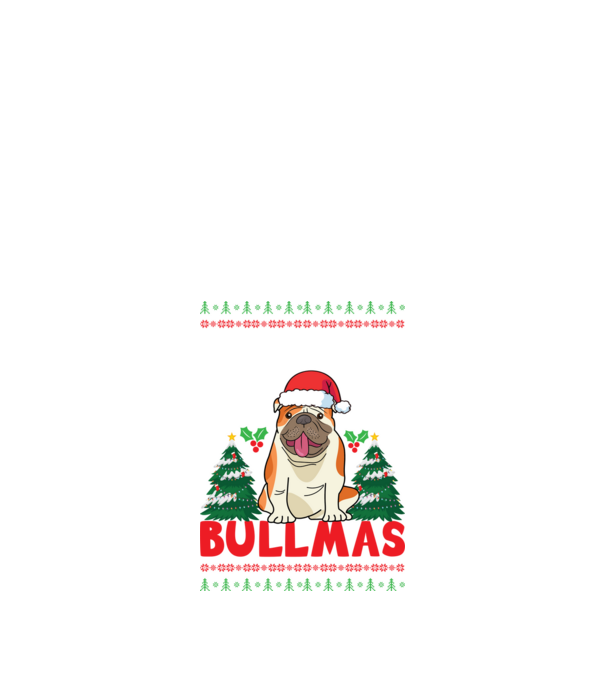 Merry bullmas ugly sweater model negru pe tricou