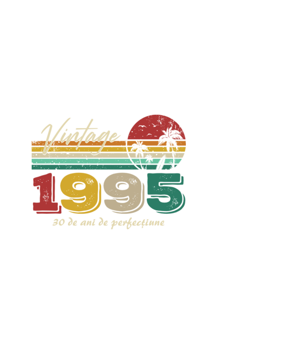 VINTAGE 1995 model negru pe tricou