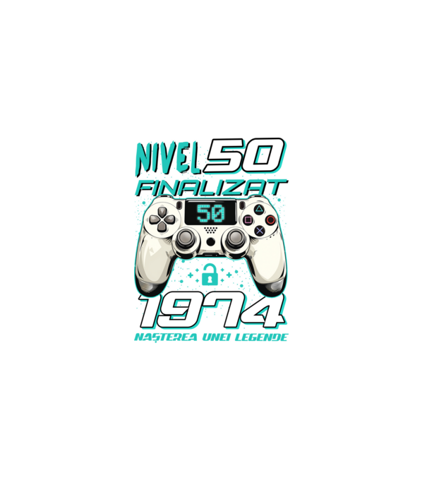 Nivel finalizat 50 1975 model negru pe tricou