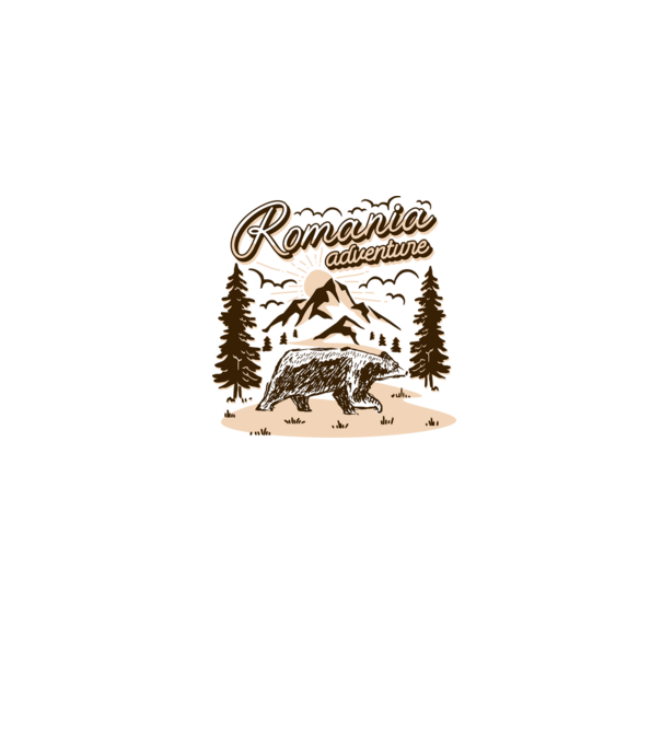 Romania bear adventure model gri pe tricou