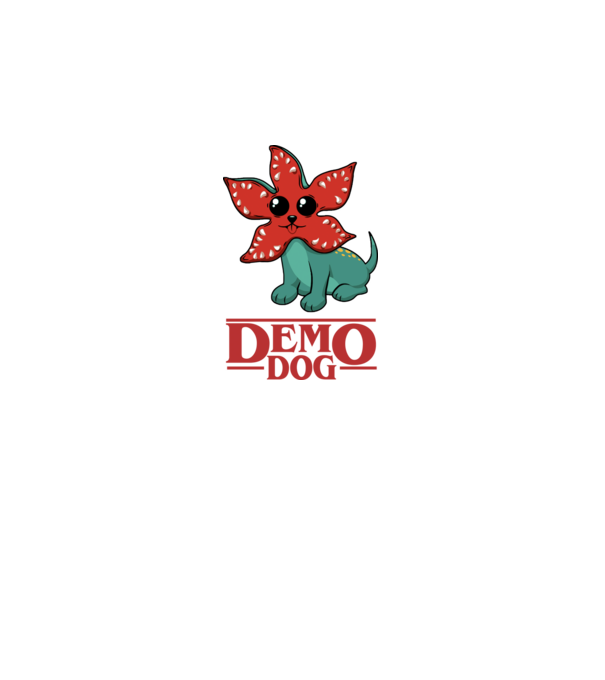 cute demodog model negru pe tricou