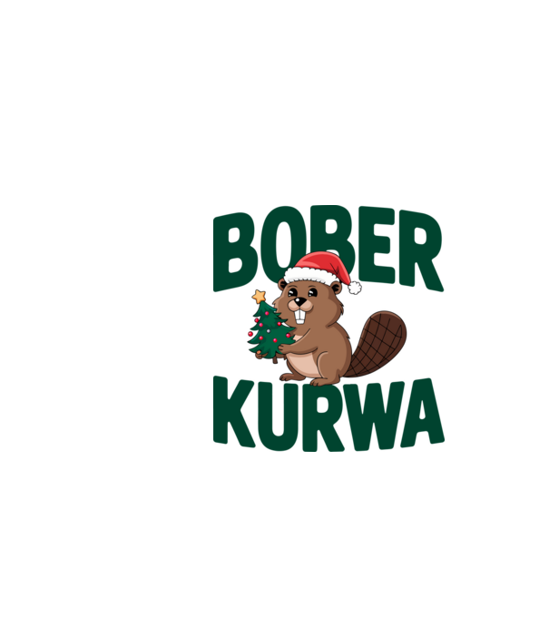 Bober kurwa xmas model alb pe tricou