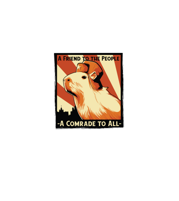 Soviet Capybara model gri pe tricou