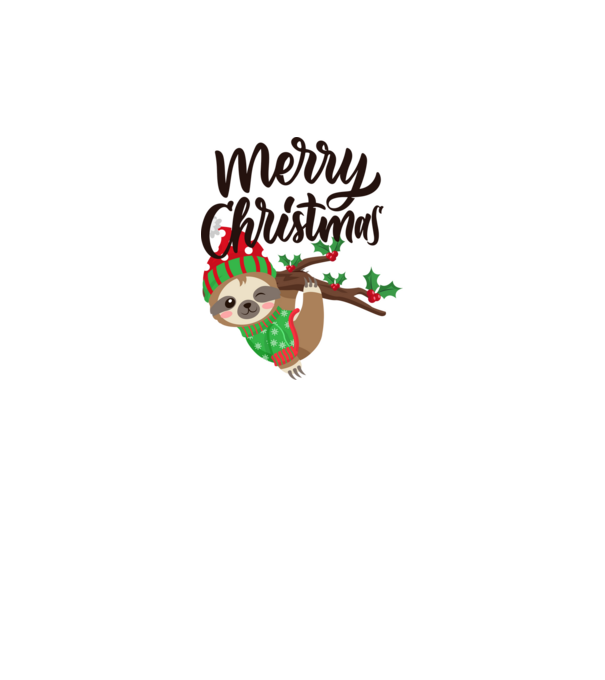 Merry christmas sloth model alb pe tricou
