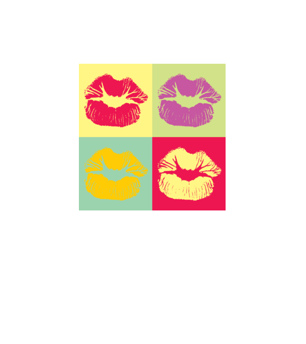 Pop Art Kiss model gri pe tricou