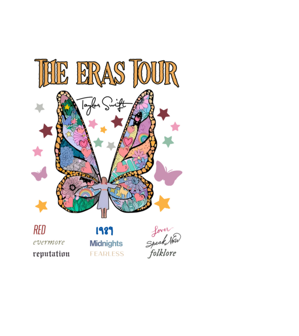 Taylor Swift eras fairy model negru pe tricou