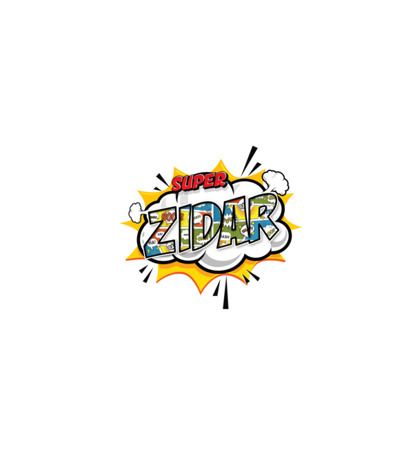 Super Zidar model alb pe tricou