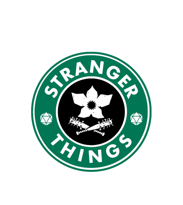 stranger things starbucks model alb pe tricou