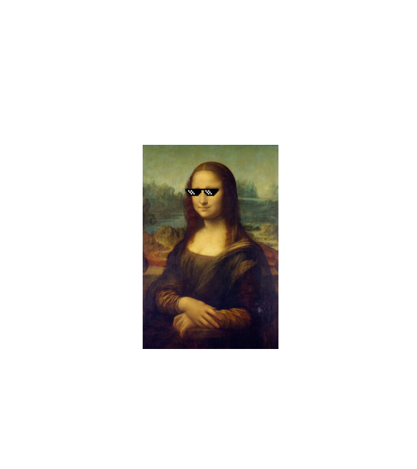 Mona Lisa Deal with it model negru pe tricou