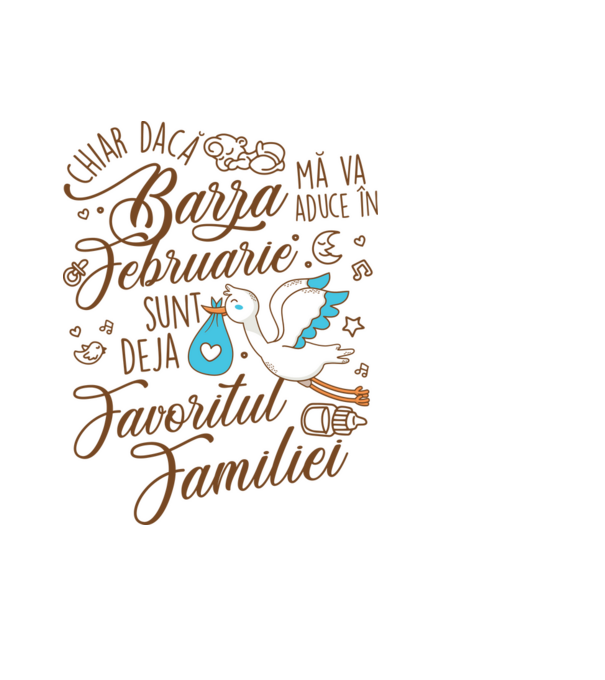Favoritul familiei FEBRUARIE model albastru deschis pe tricou