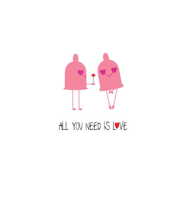 All you need is love model alb pe tricou