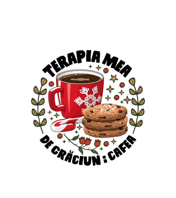 Cană de cafea de Crăciun model alb pe tricou