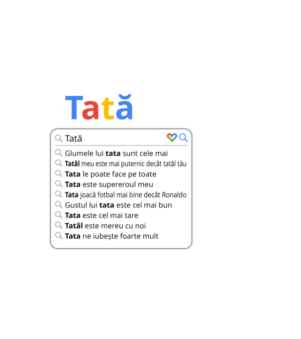 căutare Google Tată model negru pe tricou