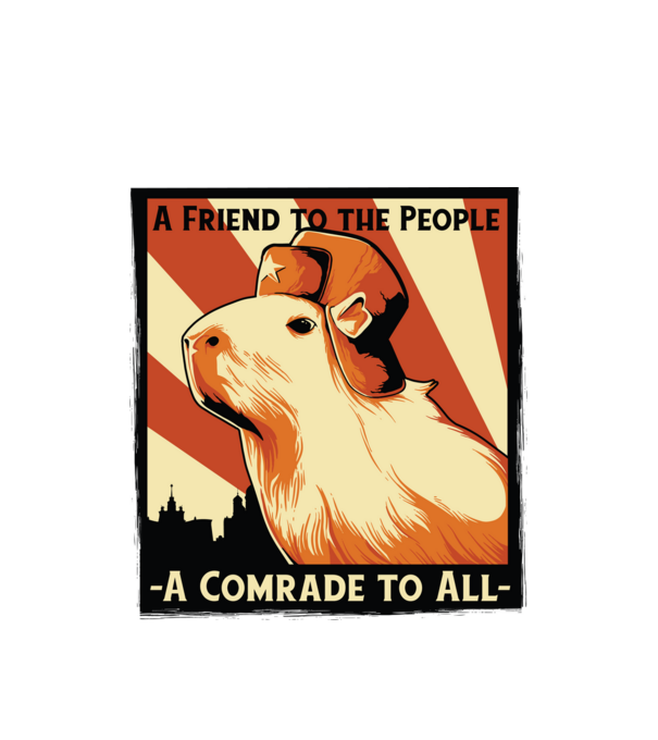 Soviet Capybara model alb pe tricou