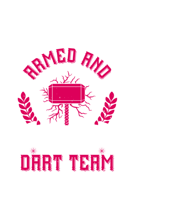 Armed and Hammered dart team model negru pe tricou