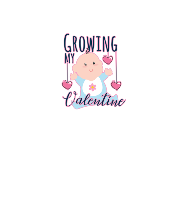 Growing my Valentine model alb pe tricou