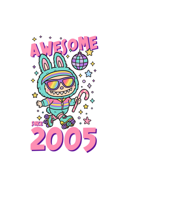 Awesome since 2005 - Labubu model negru pe tricou