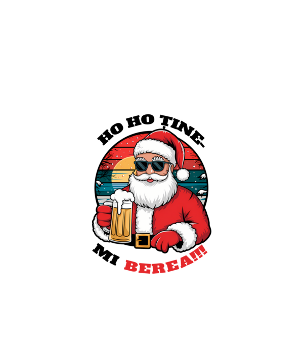 Ho ho ține mi berea! alb model alb pe tricou