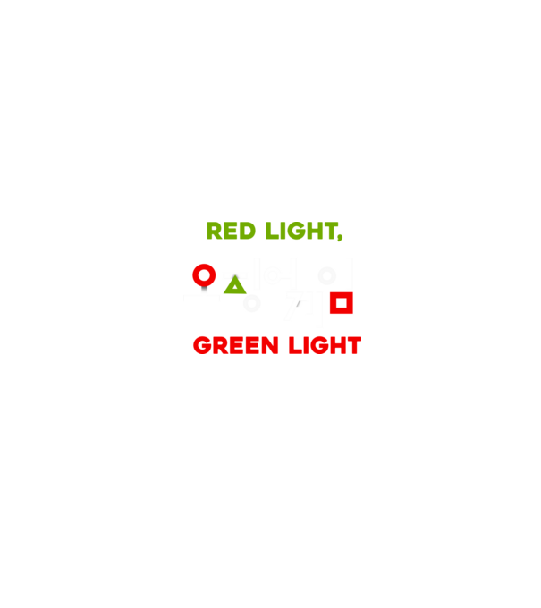 red light green light model negru pe tricou