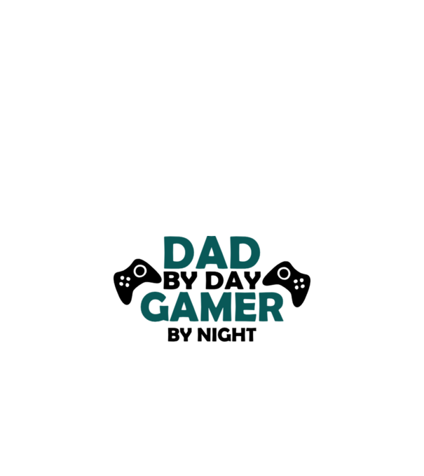Dad by day gamer by night model alb pe tricou
