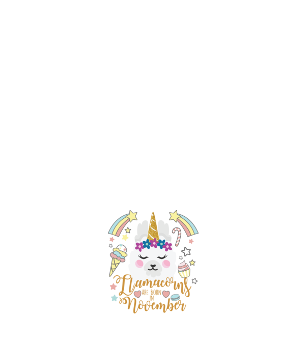 Llamacorns are born in November model negru pe tricou