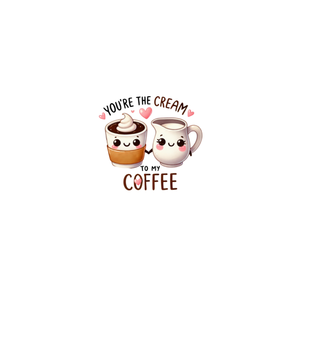 Cream to my Coffee model alb pe tricou
