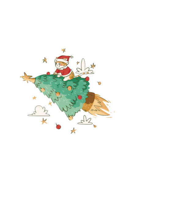 Christmas cat model negru pe tricou