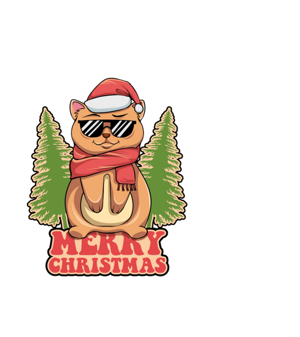 Merry christmas cat model alb pe tricou