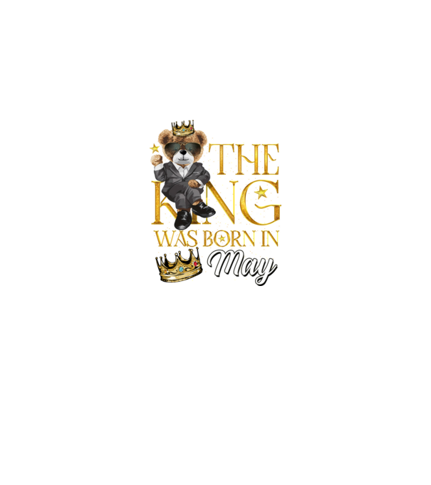 The king was born int MAY model negru pe tricou
