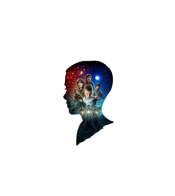 eleven poster head2 model negru pe tricou
