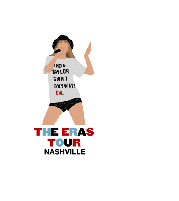 Taylor Swift The Eras Tour Nashville 2 model negru pe tricou